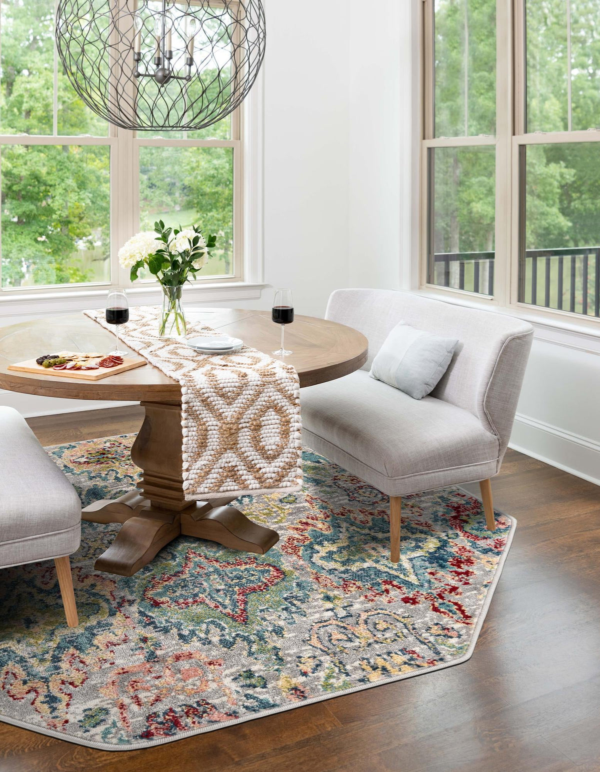 Savannah Elegance Collection Area Rug -  Forsyth Octagon Multi  lifestyle 46