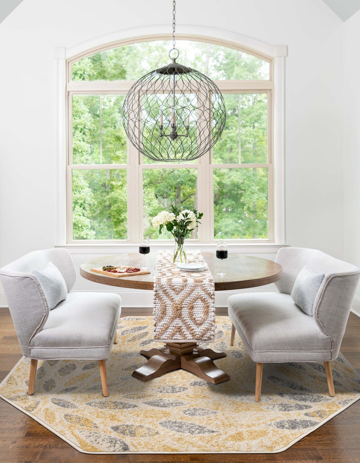 Savannah Elegance Collection Area Rug -  Riverfront Octagon Yellow  lifestyle 80