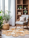 Woven Seaside Jute Collection Area Rug - Sienna Round Natural and White  lifestyle 21