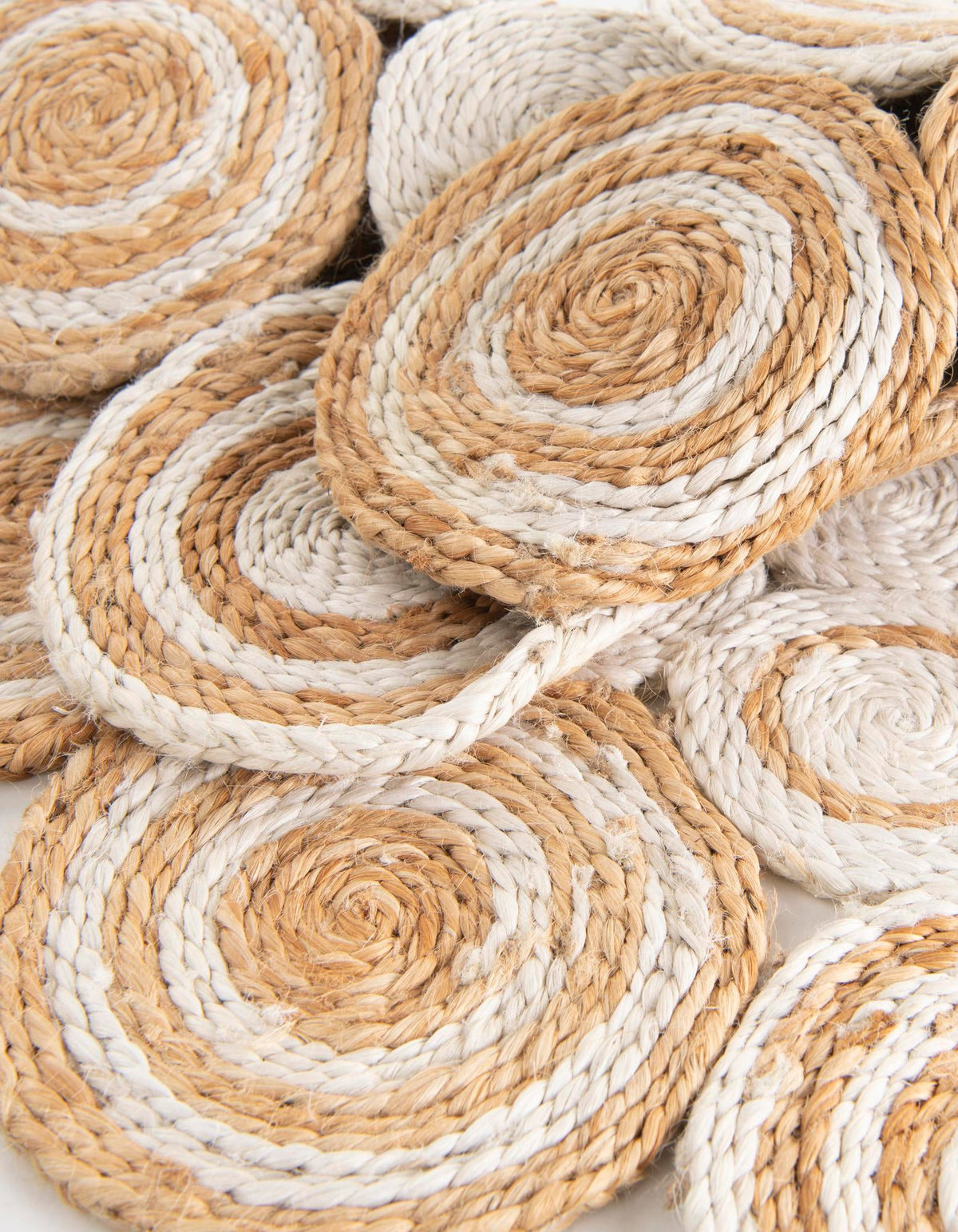 Woven Seaside Jute Collection Area Rug - Sienna Round Natural and White  lifestyle 39