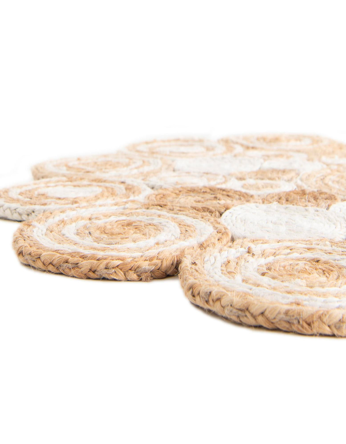 Woven Seaside Jute Collection Area Rug - Sienna Round Natural and White  lifestyle 42