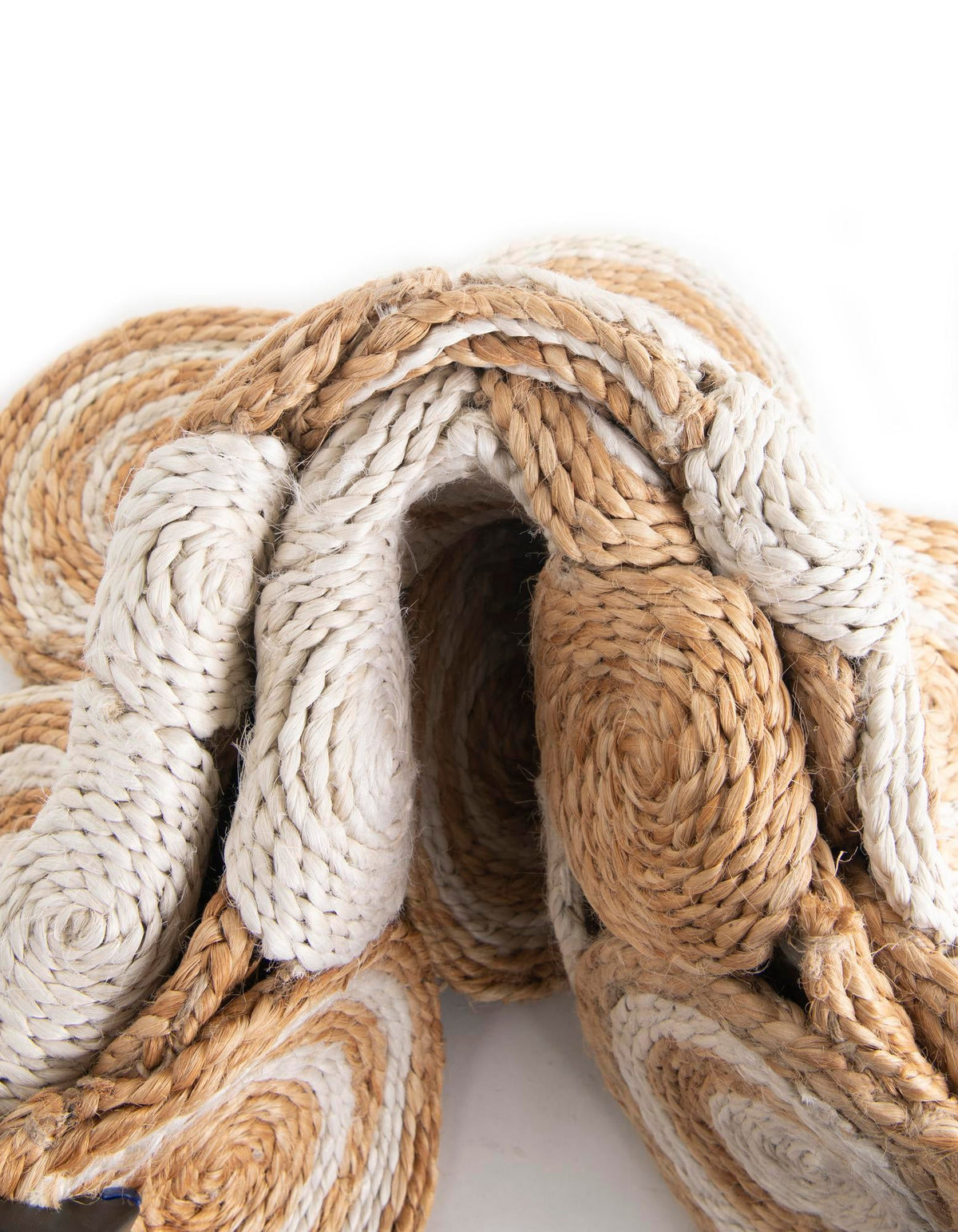 Woven Seaside Jute Collection Area Rug - Sienna Round Natural and White  lifestyle 44