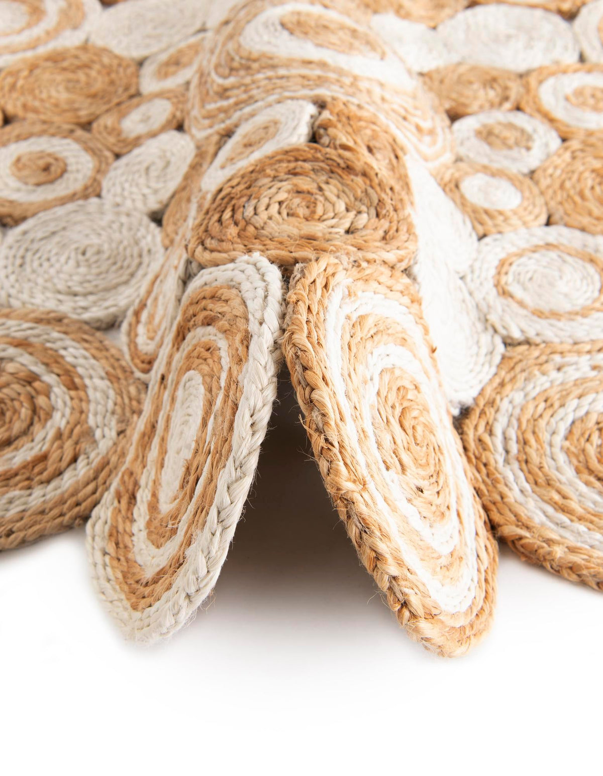 Woven Seaside Jute Collection Area Rug - Sienna Round Natural and White  lifestyle 49