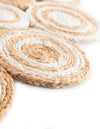 Woven Seaside Jute Collection Area Rug - Sienna Round Natural and White  lifestyle 50