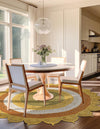 Woven Seaside Jute Collection Area Rug - Coastalhaven (Sunflower Yellow) Round Sunflower Yellow  lifestyle 8