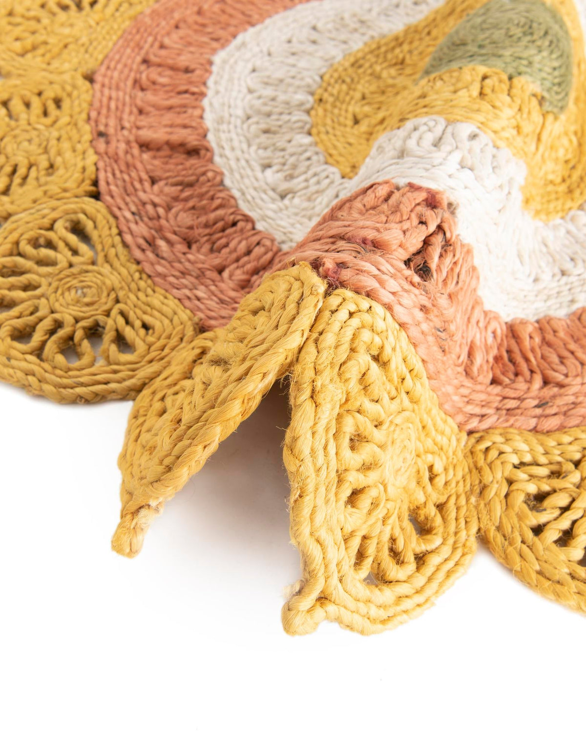 Woven Seaside Jute Collection Area Rug - Coastalhaven (Sunflower Yellow) Round Sunflower Yellow  lifestyle 17