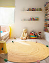 Playful Threads Jute Collection Area Rug - Tanglewood Round Multi  lifestyle 72