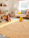 Playful Threads Jute Collection Area Rug - Tanglewood Round Multi  lifestyle 80