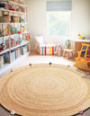 Playful Threads Jute Collection Area Rug - Tanglewood Round Multi  lifestyle 92