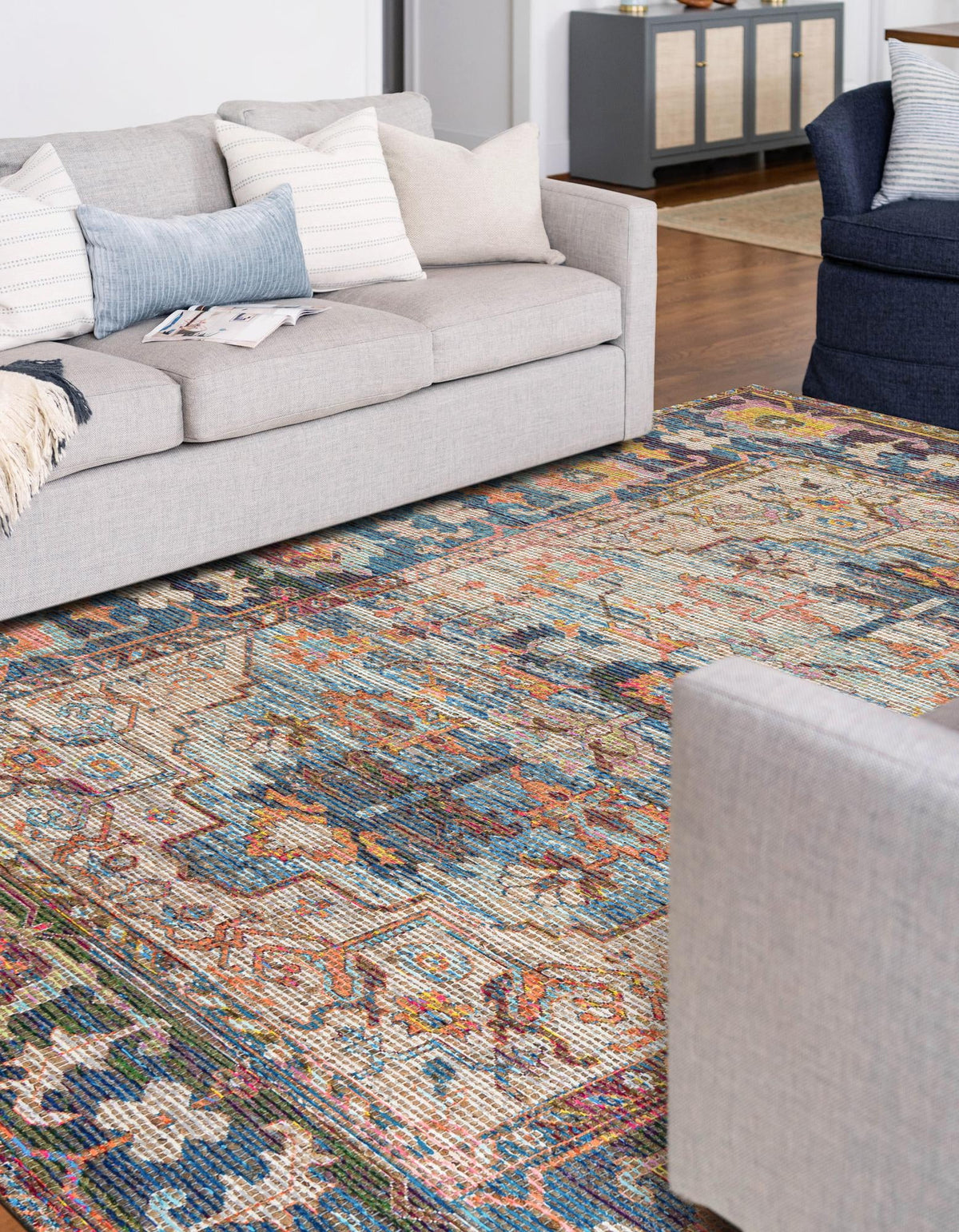 Desert Weave Jute Collection Area Rug -  Atacama Rectangle Multi  lifestyle 4