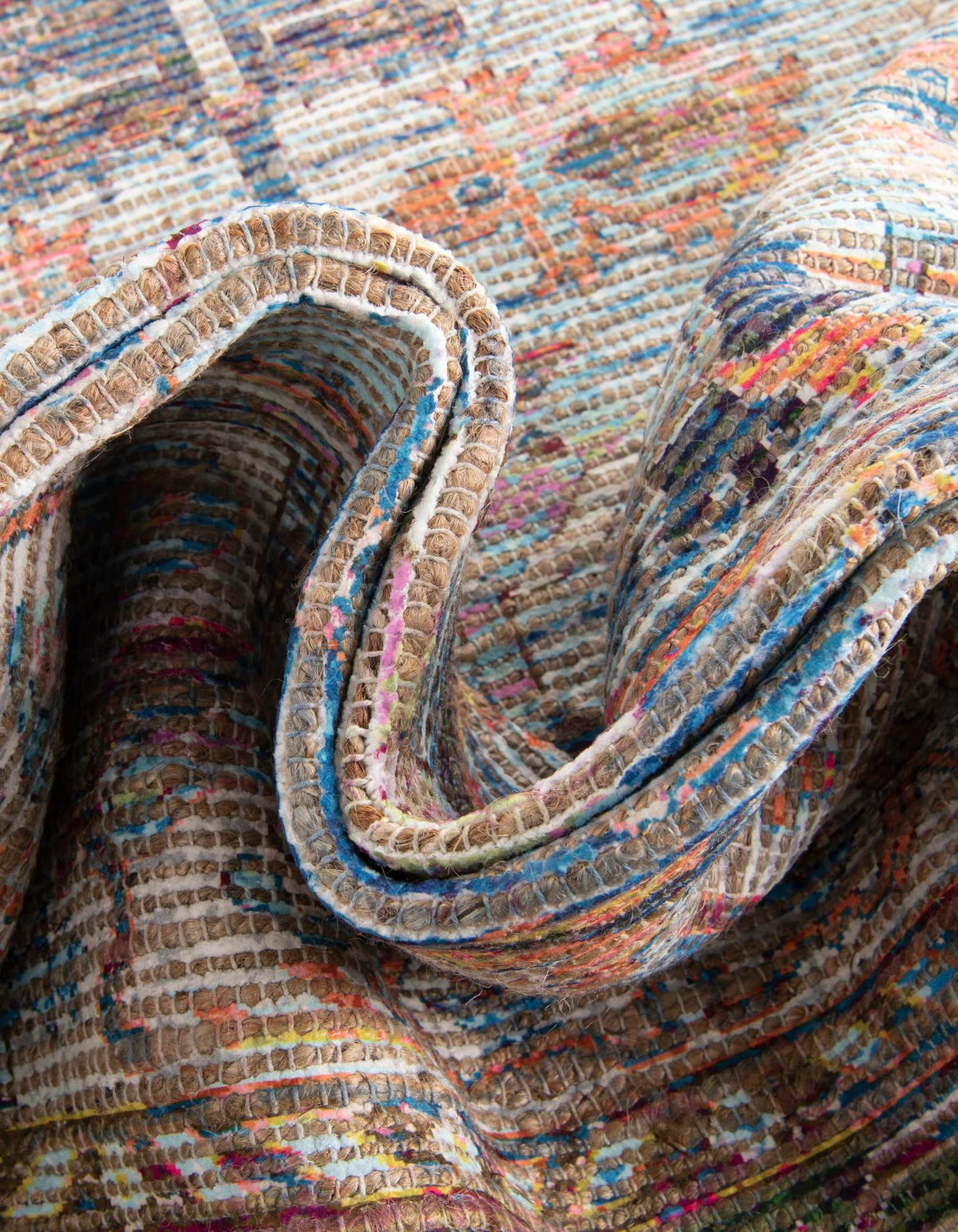 Desert Weave Jute Collection Area Rug -  Atacama Rectangle Multi  lifestyle 15
