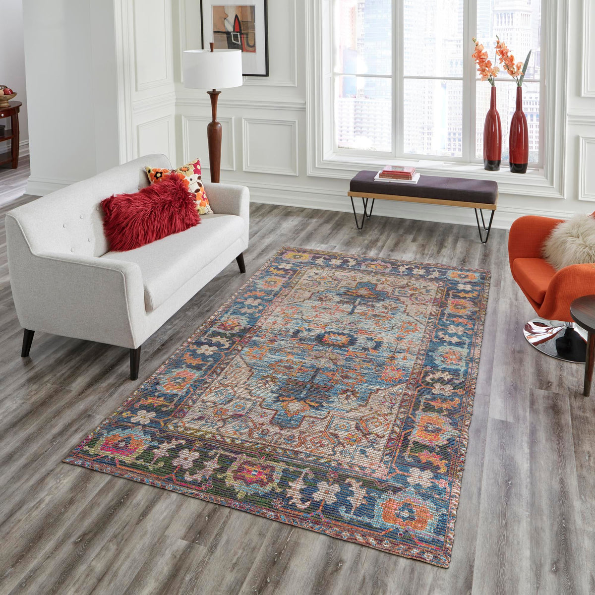 Desert Weave Jute Collection Area Rug -  Atacama Rectangle Multi  lifestyle 22
