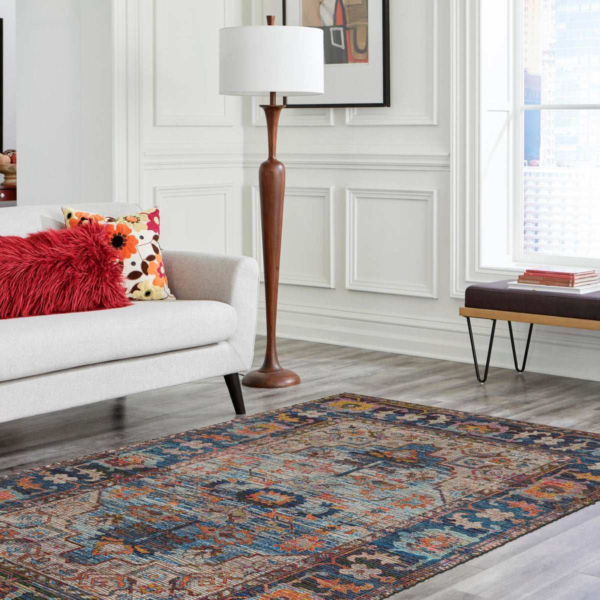 Desert Weave Jute Collection Area Rug -  Atacama Rectangle Multi  lifestyle 23