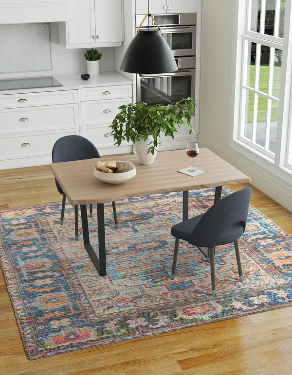 Desert Weave Jute Collection Area Rug -  Atacama Square Multi  lifestyle 37