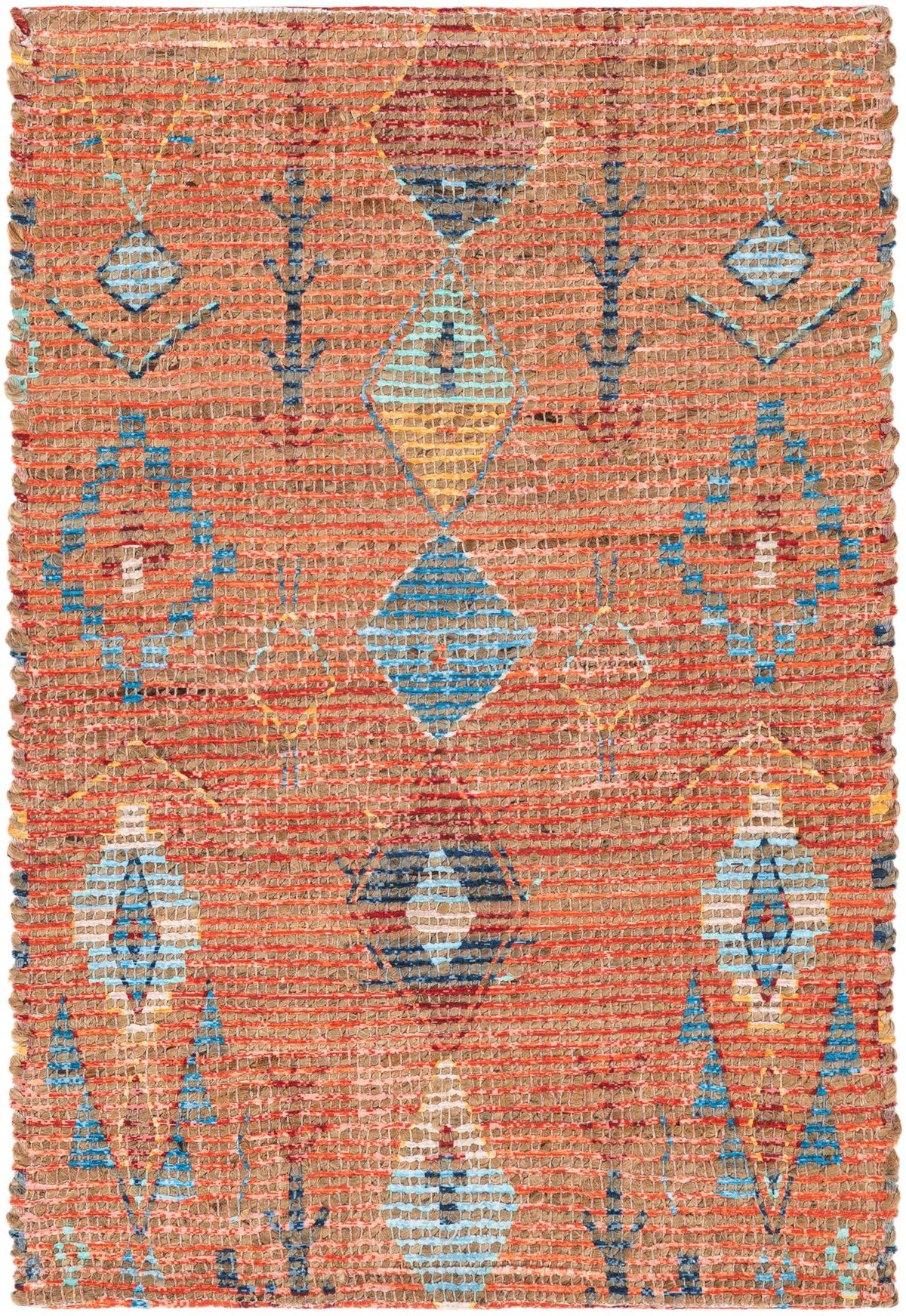 Desert Weave Jute Collection Area Rug -  Namib Rectangle Rust Red Main