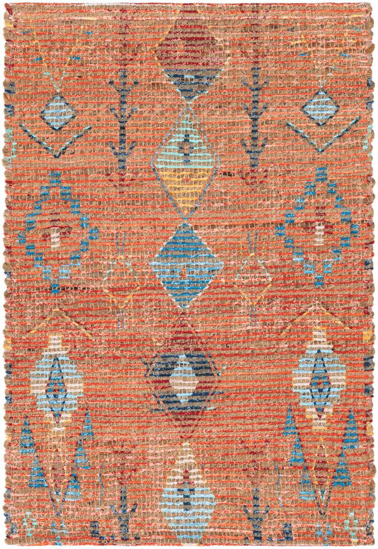 Desert Weave Jute Collection Area Rug -  Namib Rectangle Rust Red Main