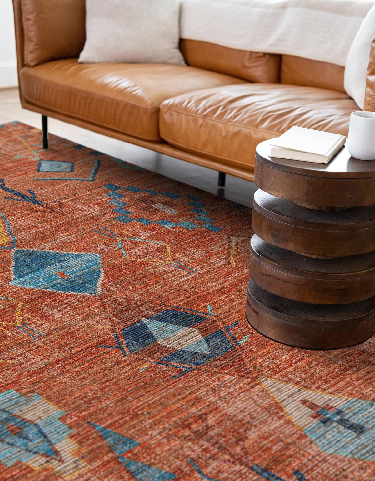 Desert Weave Jute Collection Area Rug -  Namib Rectangle Rust Red  lifestyle 6