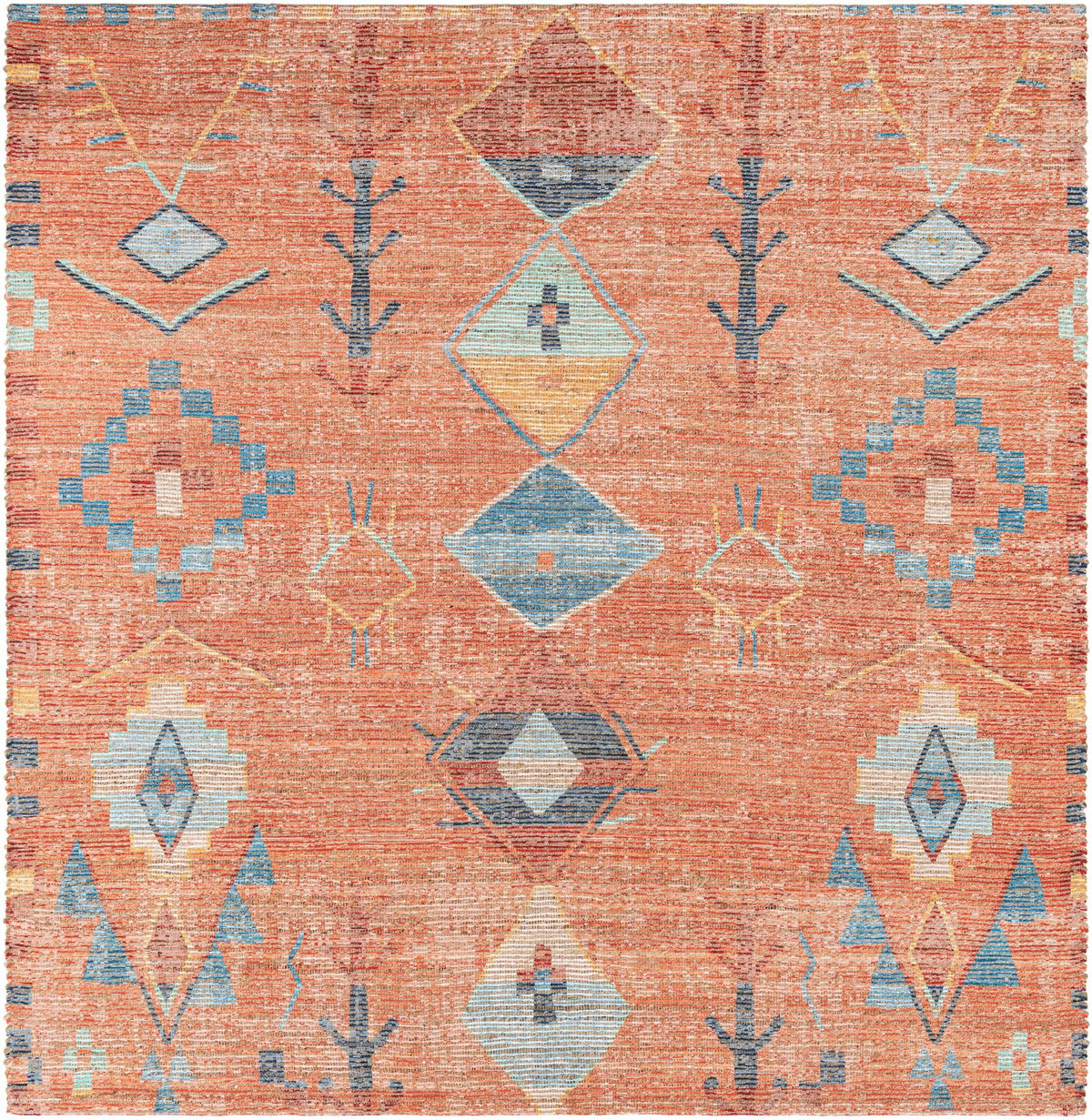 Desert Weave Jute Collection Area Rug -  Namib Square Rust Red  lifestyle 25