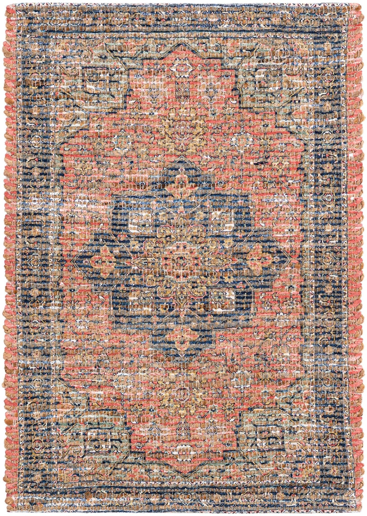 Desert Weave Jute Collection Area Rug -  Negev Rectangle Antique Red Main