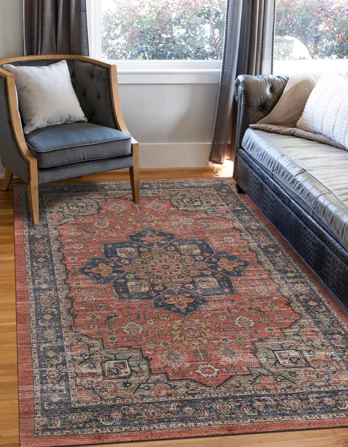 Desert Weave Jute Collection Area Rug -  Negev Rectangle Antique Red  lifestyle 7