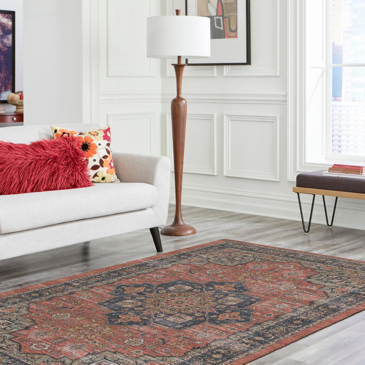 Desert Weave Jute Collection Area Rug -  Negev Rectangle Antique Red  lifestyle 23