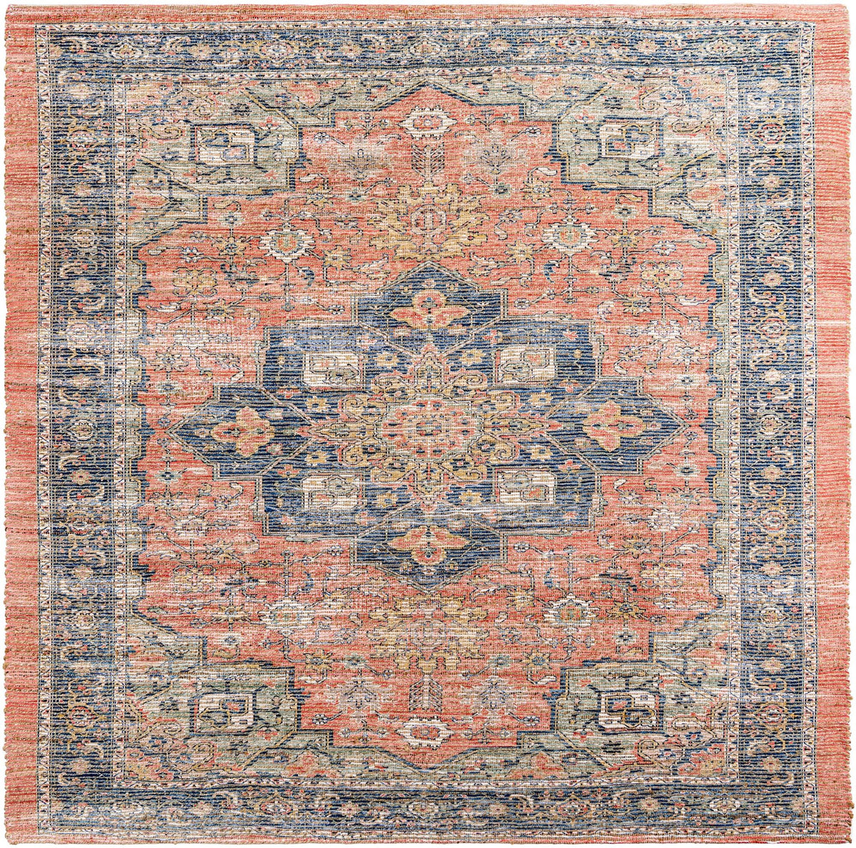Desert Weave Jute Collection Area Rug -  Negev Square Antique Red  lifestyle 25