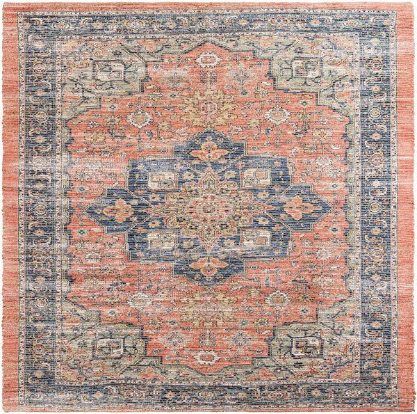 Desert Weave Jute Collection Area Rug -  Negev Square Antique Red  lifestyle 25