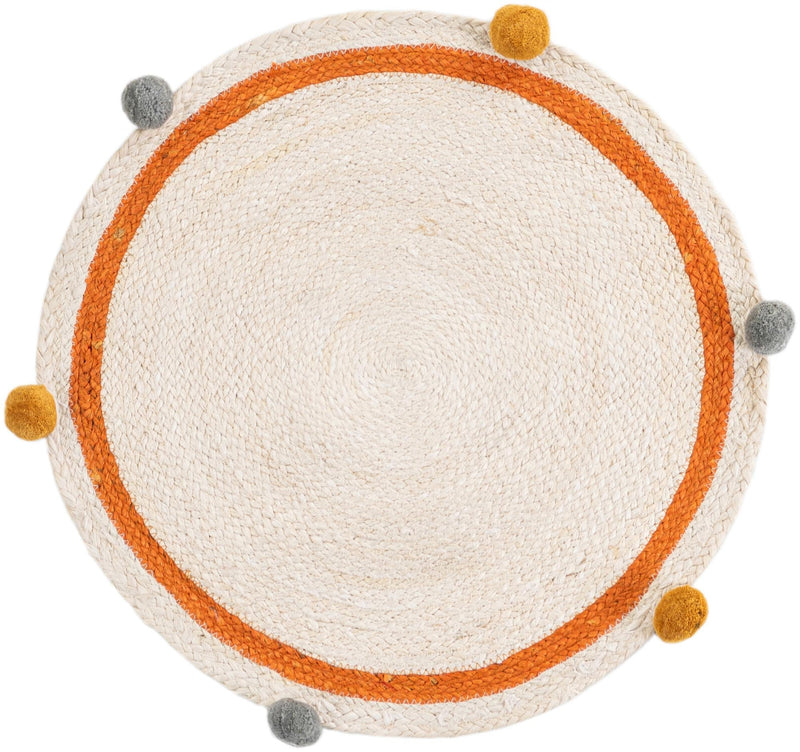 Playful Threads Jute Collection Area Rug - Tanglewood Round White  lifestyle 25