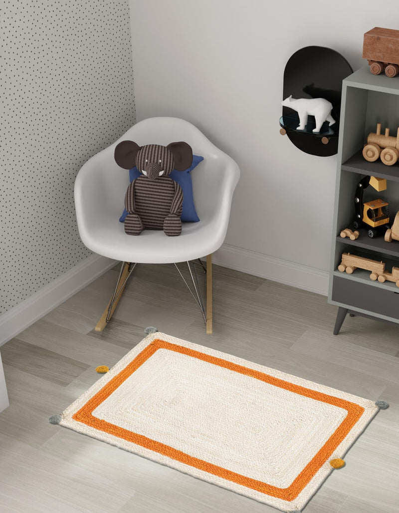 Playful Threads Jute Collection Area Rug - Tanglewood Rectangle White  lifestyle 9