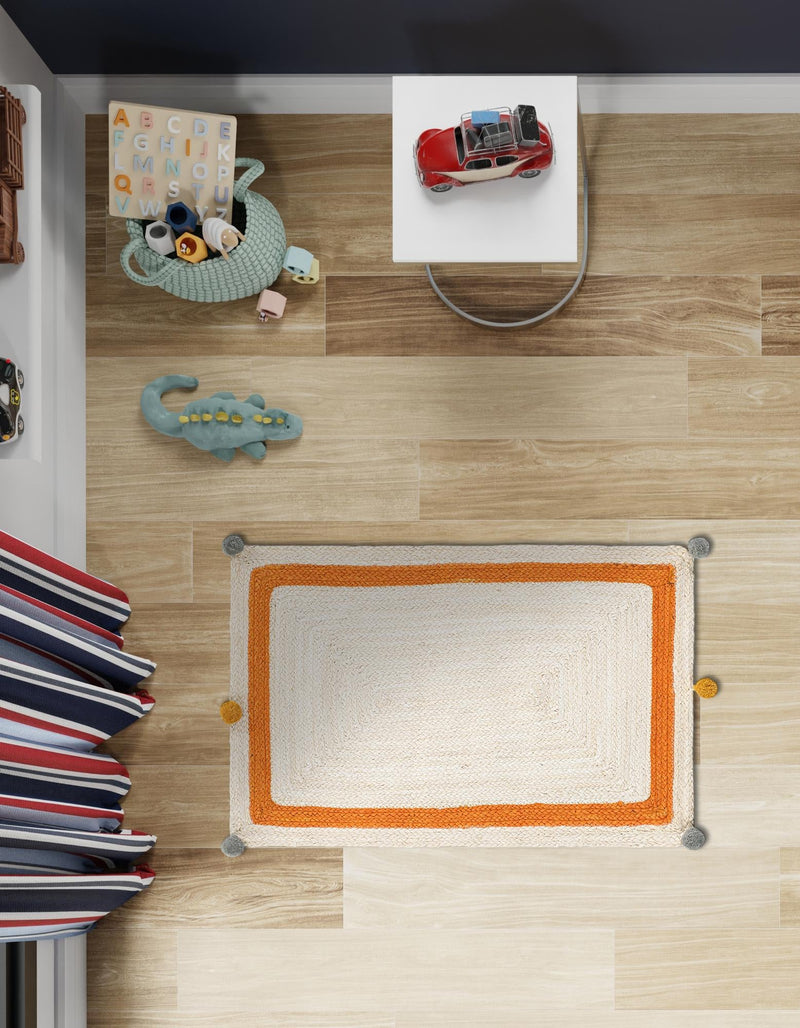 Playful Threads Jute Collection Area Rug - Tanglewood Rectangle White  lifestyle 11
