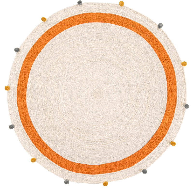 Playful Threads Jute Collection Area Rug - Tanglewood Round White  lifestyle 51