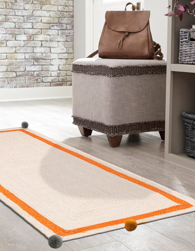 Playful Threads Jute Collection Area Rug - Tanglewood Runner White  lifestyle 45