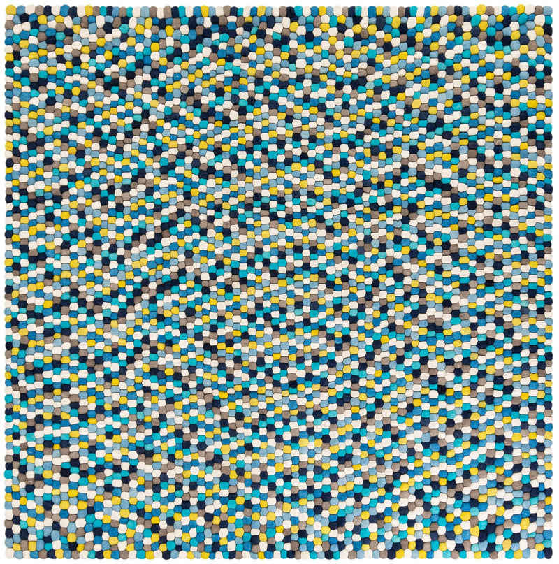 Wool Sphere Alley Collection Area Rug - Sphereville (Blue) Square Blue  lifestyle 14