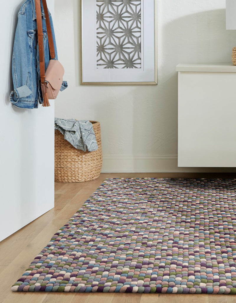 Woolen Sphere Collection Area Rug - Sphereville (Pink and Purple) Rectangle Pink and Purple  lifestyle 3