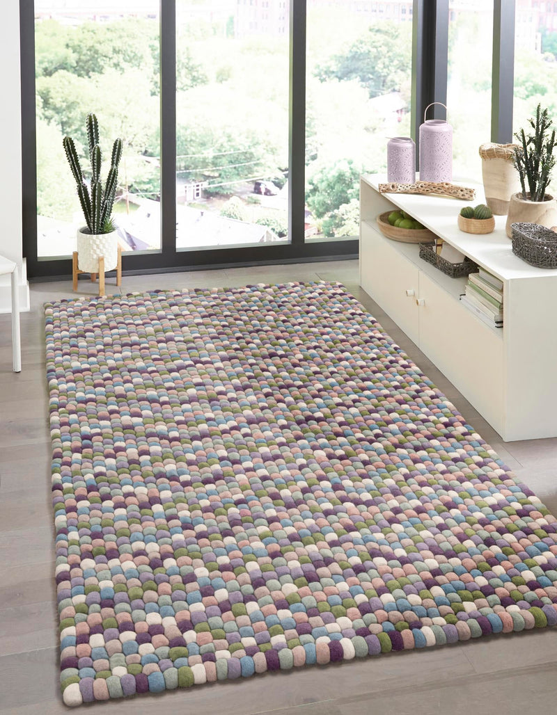 Woolen Sphere Collection Area Rug - Sphereville (Pink and Purple) Rectangle Pink and Purple  lifestyle 4