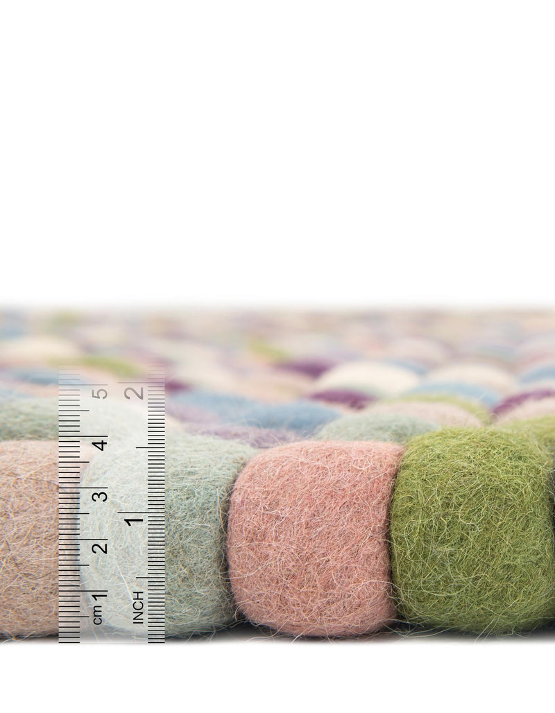 Wool Sphere Alley Collection Area Rug - Sphereville (Pink and Purple) Rectangle Pink and Purple  lifestyle 2