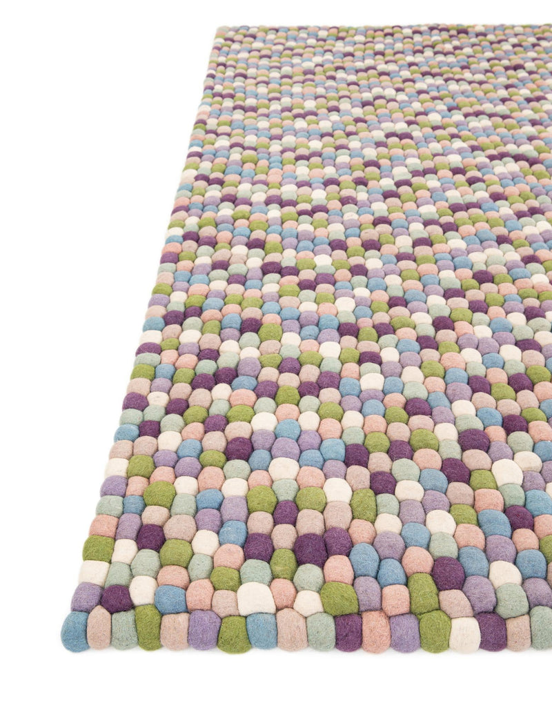 Wool Sphere Alley Collection Area Rug - Sphereville (Pink and Purple) Rectangle Pink and Purple  lifestyle 4