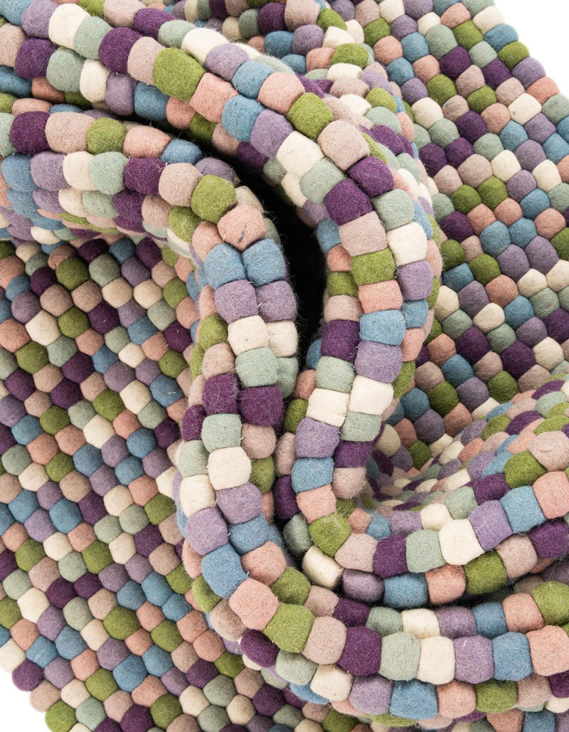 Wool Sphere Alley Collection Area Rug - Sphereville (Pink and Purple) Rectangle Pink and Purple  lifestyle 5