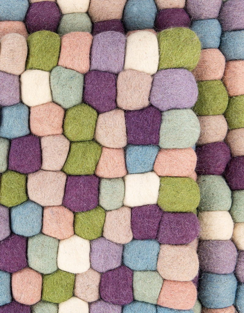 Wool Sphere Alley Collection Area Rug - Sphereville (Pink and Purple) Rectangle Pink and Purple  lifestyle 6