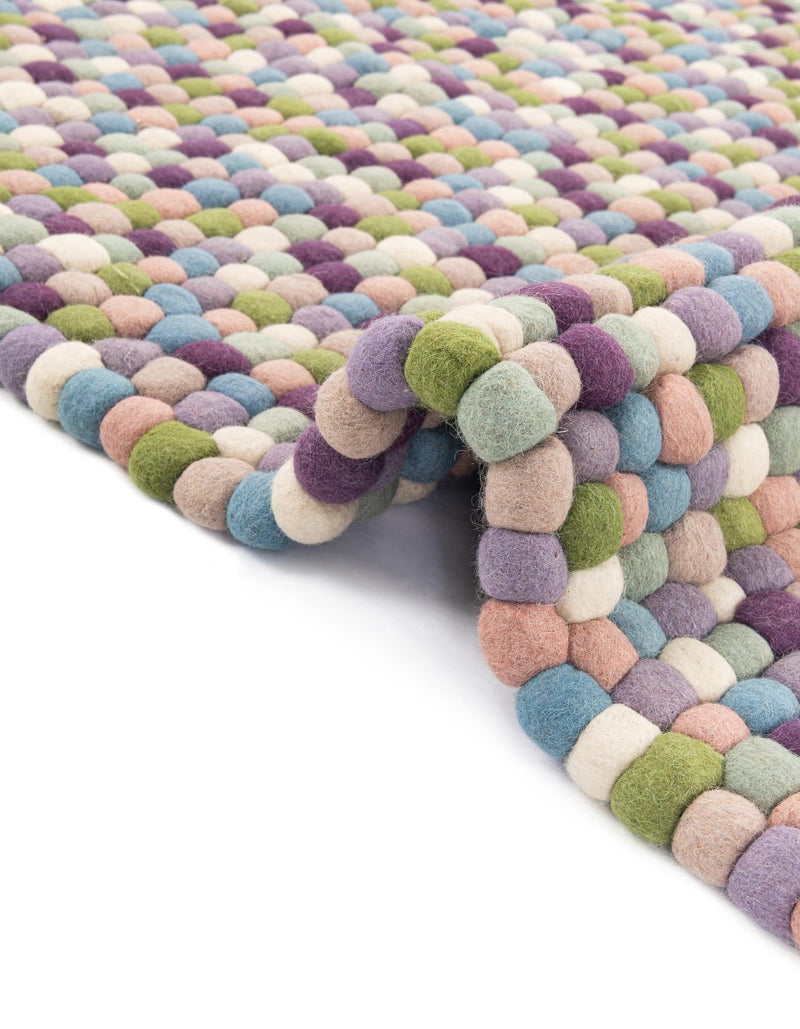 Wool Sphere Alley Collection Area Rug - Sphereville (Pink and Purple) Rectangle Pink and Purple  lifestyle 7