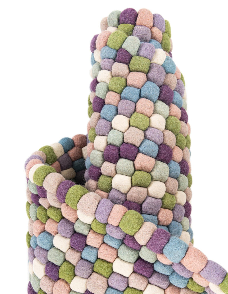 Wool Sphere Alley Collection Area Rug - Sphereville (Pink and Purple) Rectangle Pink and Purple  lifestyle 8