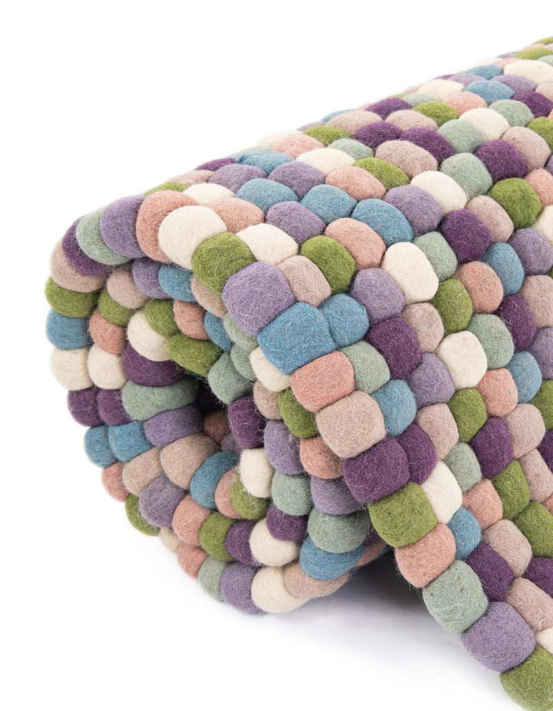 Wool Sphere Alley Collection Area Rug - Sphereville (Pink and Purple) Rectangle Pink and Purple  lifestyle 9