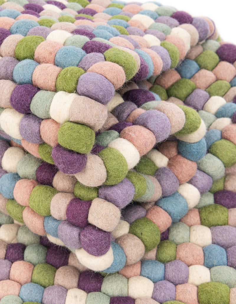 Wool Sphere Alley Collection Area Rug - Sphereville (Pink and Purple) Rectangle Pink and Purple  lifestyle 10