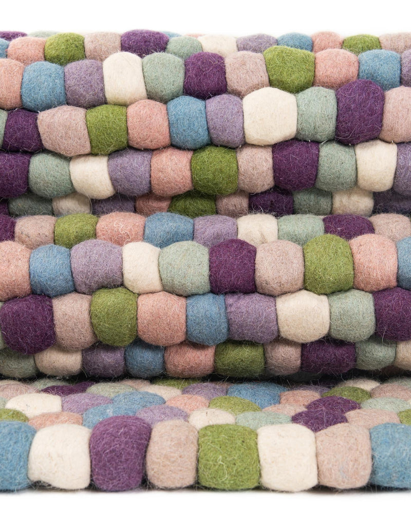Wool Sphere Alley Collection Area Rug - Sphereville (Pink and Purple) Rectangle Pink and Purple  lifestyle 11