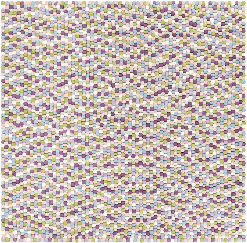 Wool Sphere Alley Collection Area Rug - Sphereville (Pink and Purple) Square Pink and Purple  lifestyle 14