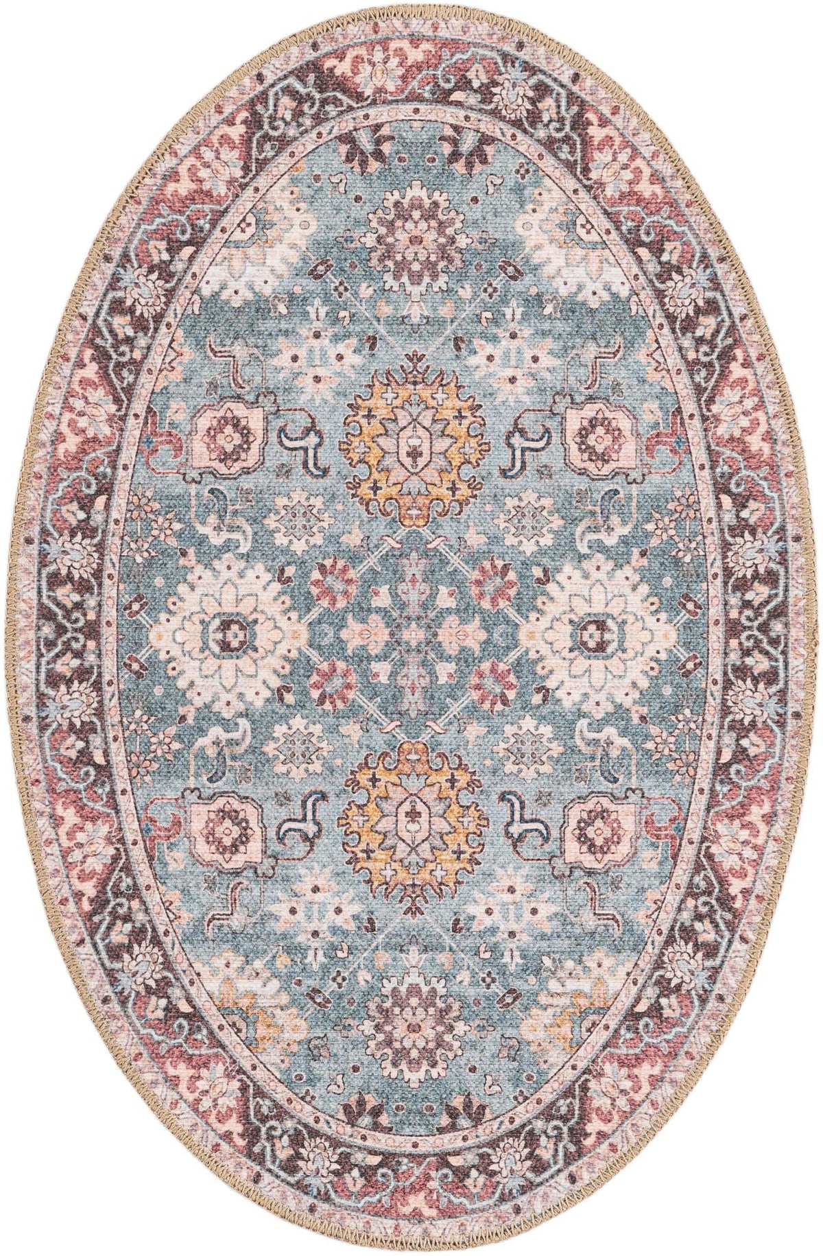 Heritage Elegance Collection Area Rug -  Himeji Round Green  lifestyle 74