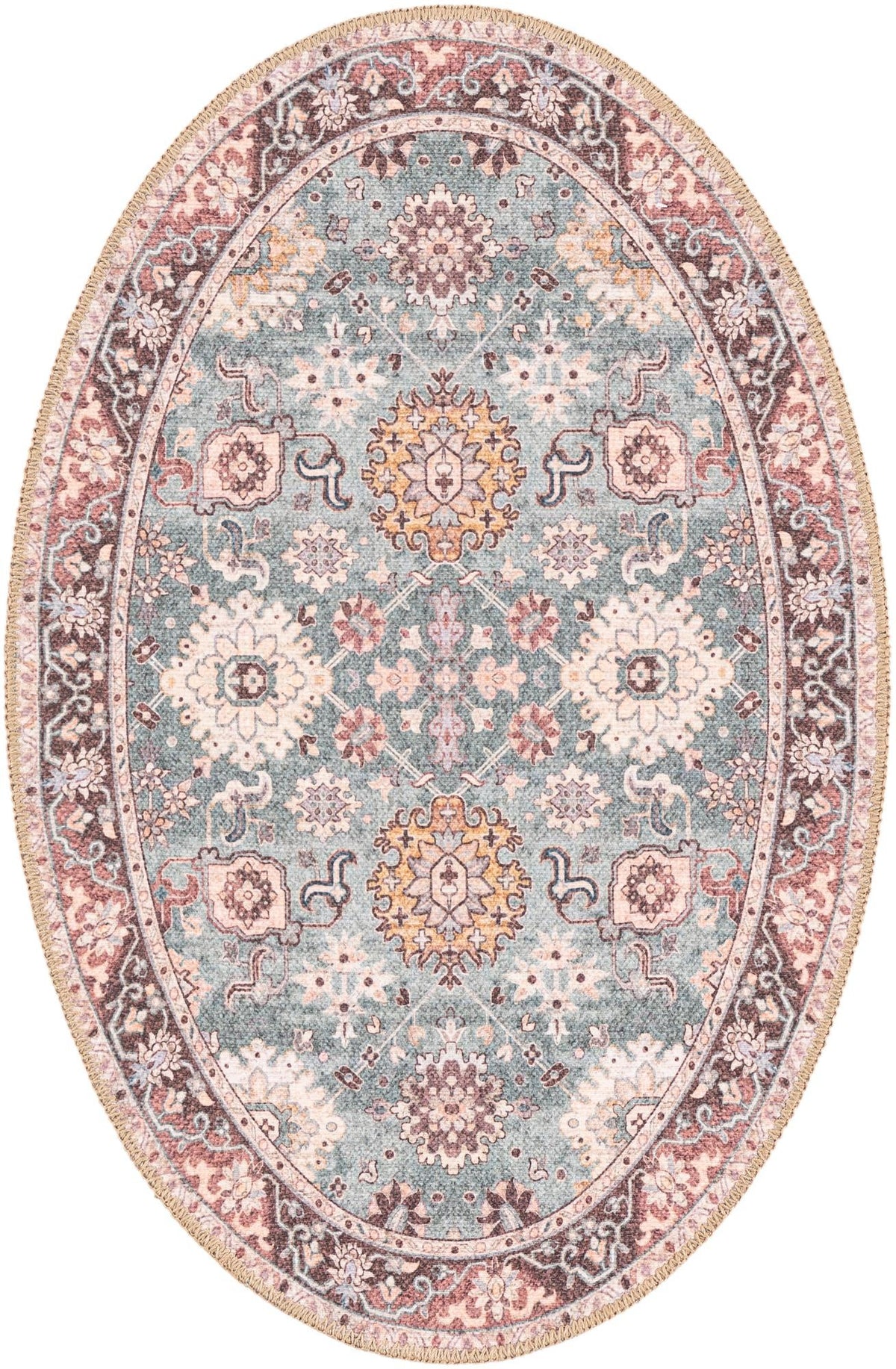 Heritage Elegance Collection Area Rug -  Himeji Oval Green  lifestyle 73