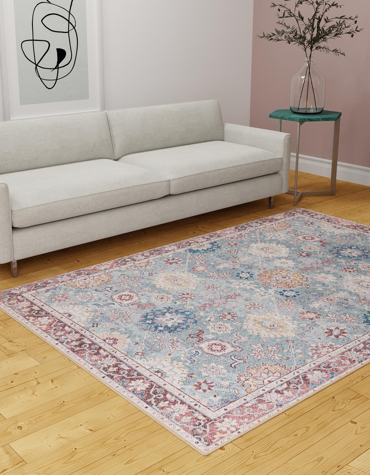 Heritage Elegance Collection Area Rug -  Himeji Rectangle Green  lifestyle 12
