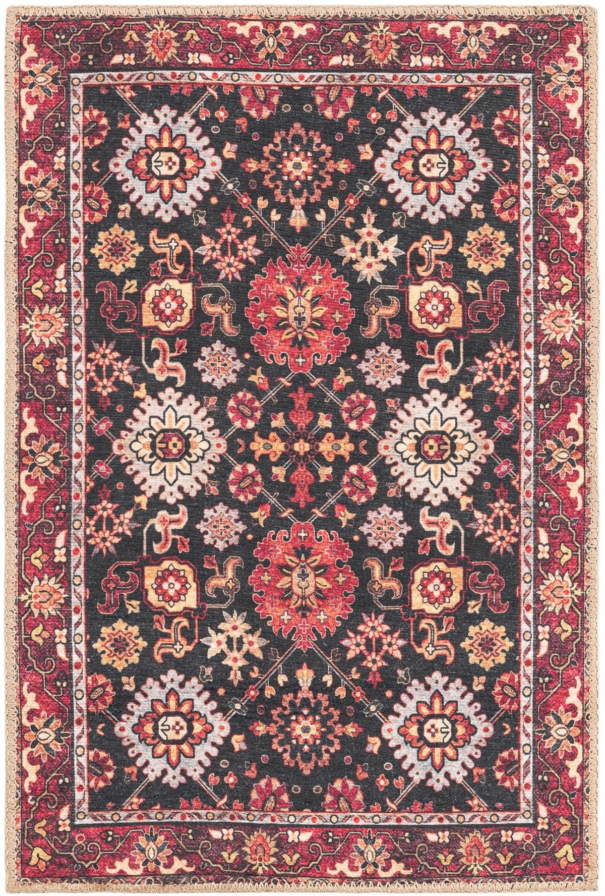 Heritage Elegance Collection Area Rug -  Himeji Rectangle Black  lifestyle 2
