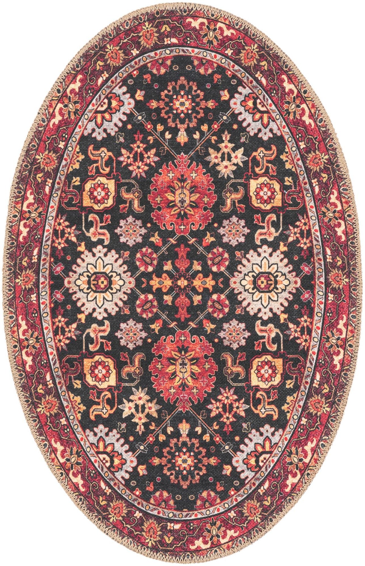 Heritage Elegance Collection Area Rug -  Himeji Oval Black  lifestyle 70
